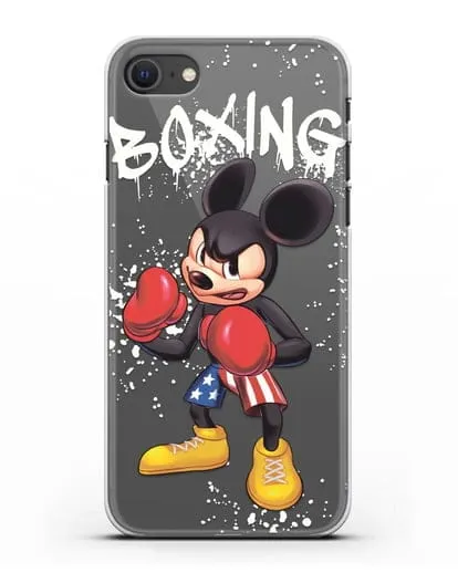 Чехол Микки Маус (Mickie Mouse) боксёр силиконовый для iPhone SE 2020
