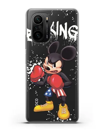 Чехол Микки Маус (Mickie Mouse) боксёр силиконовый для Xiaomi Poco F3 Pro