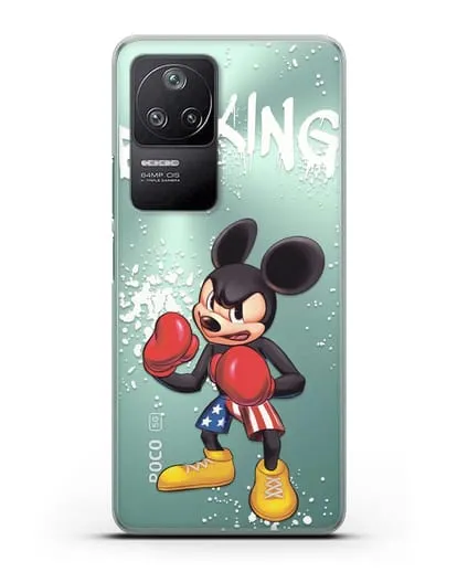 Чехол Микки Маус (Mickie Mouse) боксёр силиконовый для Xiaomi Poco F4