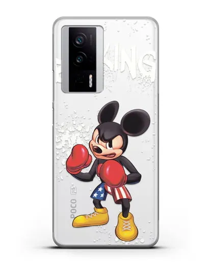 Чехол Микки Маус (Mickie Mouse) боксёр силиконовый для Xiaomi Poco F5 Pro