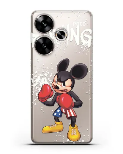 Чехол Микки Маус (Mickie Mouse) боксёр силиконовый для Xiaomi Poco F6