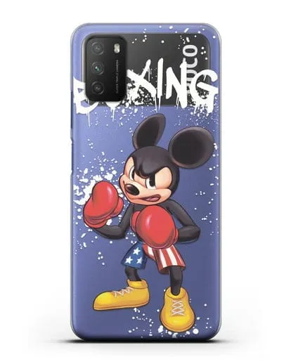 Чехол Микки Маус (Mickie Mouse) боксёр силиконовый для Xiaomi Poco M3