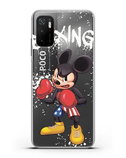 Чехол Микки Маус (Mickie Mouse) боксёр силиконовый для Xiaomi Poco M3 Pro