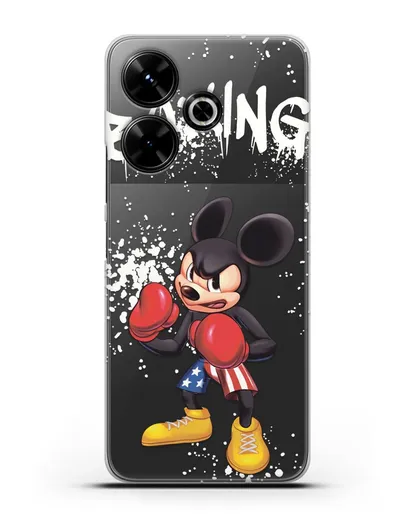 Чехол Микки Маус (Mickie Mouse) боксёр силиконовый для Xiaomi Poco M6
