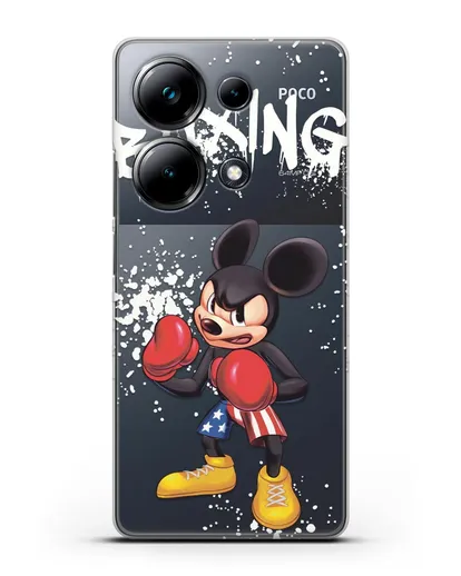 Чехол Микки Маус (Mickie Mouse) боксёр силиконовый для Xiaomi Poco M6 Pro