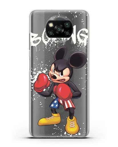Чехол Микки Маус (Mickie Mouse) боксёр силиконовый для Xiaomi Poco X3 Pro