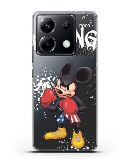 Чехол Микки Маус (Mickie Mouse) боксёр силиконовый для Xiaomi Poco X6