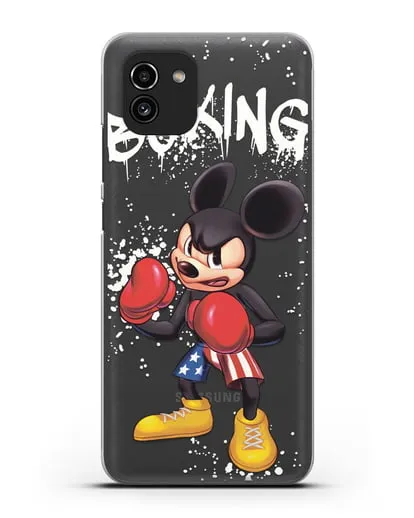 Чехол Микки Маус (Mickie Mouse) боксёр силиконовый для Samsung Galaxy A03 [SM-A035]