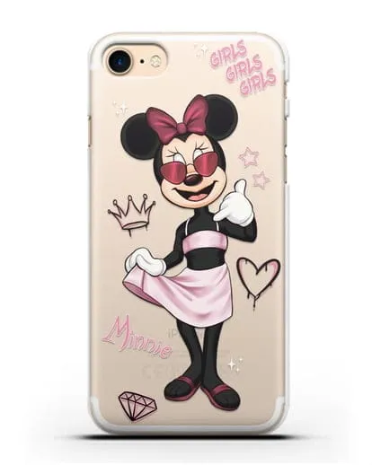 Чехол Минни Маус (Minnie Mouse) в очках силиконовый для iPhone 8