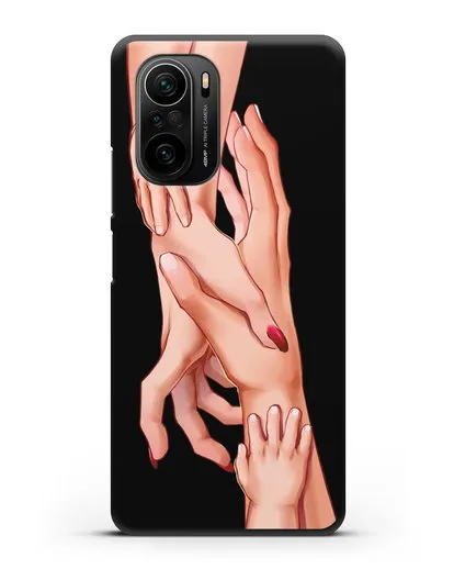 Чехол с иллюстрацией Семья - мама, папа и два малыша силиконовый для Xiaomi Poco F3