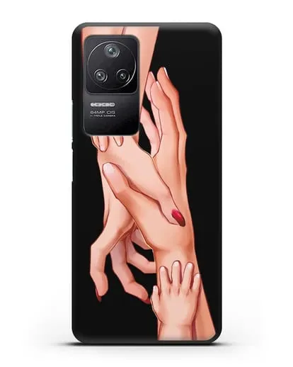 Чехол с иллюстрацией Семья - мама, папа и два малыша силиконовый для Xiaomi Poco F4