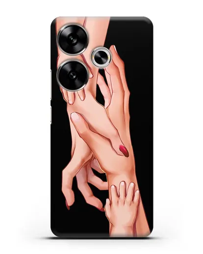 Чехол с иллюстрацией Семья - мама, папа и два малыша силиконовый для Xiaomi Poco F6