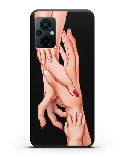 Чехол с иллюстрацией Семья - мама, папа и два малыша силиконовый для Xiaomi Poco M5