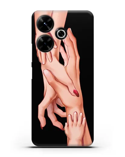 Чехол с иллюстрацией Семья - мама, папа и два малыша силиконовый для Xiaomi Poco M6