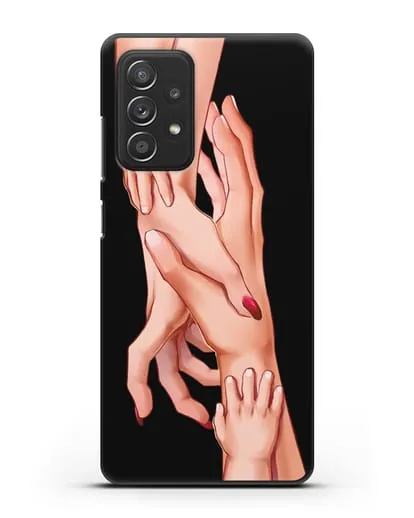 Чехол с иллюстрацией Семья - мама, папа и два малыша силиконовый для Samsung Galaxy A53