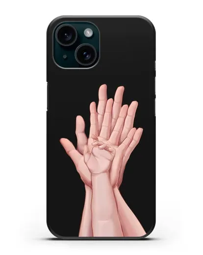 Чехол с иллюстрацией Ладошки силиконовый для iPhone 15