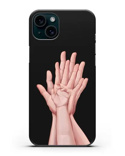 Чехол с иллюстрацией Ладошки силиконовый для iPhone 15 Plus