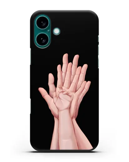 Чехол с иллюстрацией Ладошки силиконовый для iPhone 16 Plus