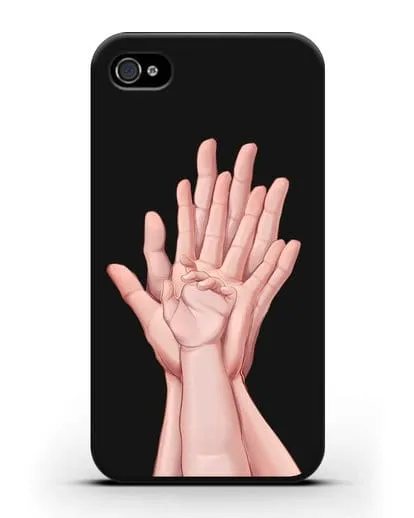 Чехол с иллюстрацией Ладошки силиконовый для iPhone 4/4s