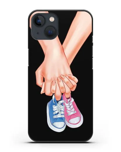 Чехол с иллюстрацией В ожидании детей (мальчик с девочкой) силиконовый для iPhone 13 Mini