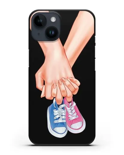 Чехол с иллюстрацией В ожидании детей (мальчик с девочкой) силиконовый для iPhone 14