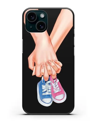 Чехол с иллюстрацией В ожидании детей (мальчик с девочкой) силиконовый для iPhone 15