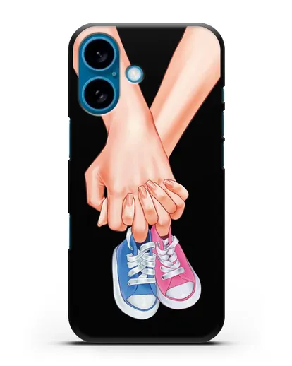 Чехол с иллюстрацией В ожидании детей (мальчик с девочкой) силиконовый для iPhone 16