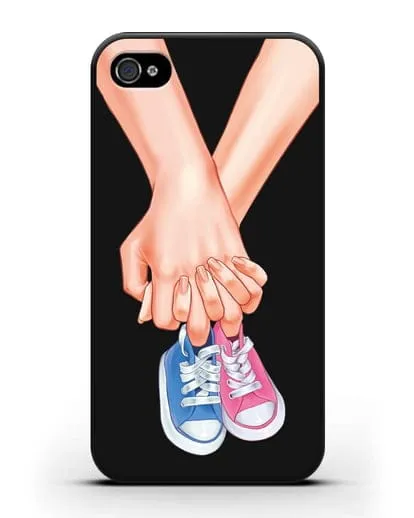 Чехол с иллюстрацией В ожидании детей (мальчик с девочкой) силиконовый для iPhone 4/4s