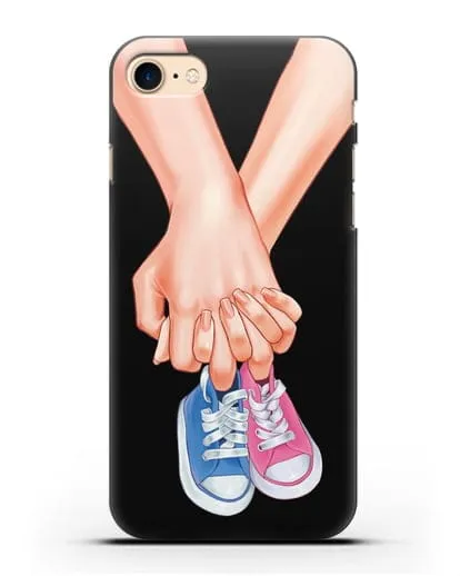 Чехол с иллюстрацией В ожидании детей (мальчик с девочкой) силиконовый для iPhone 7