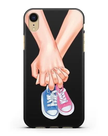 Чехол с иллюстрацией В ожидании детей (мальчик с девочкой) силиконовый для iPhone XR