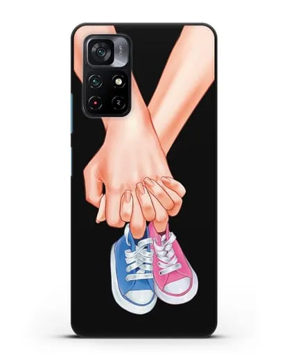 Чехол с иллюстрацией В ожидании детей (мальчик с девочкой) силиконовый для Xiaomi Poco M4 Pro 5G