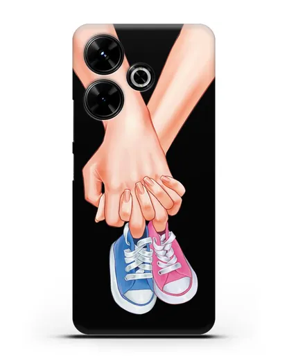 Чехол с иллюстрацией В ожидании детей (мальчик с девочкой) силиконовый для Xiaomi Poco M6