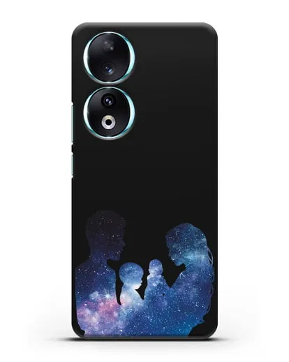 Чехол с иллюстрацией Семья с двумя детьми силиконовый для Honor 90