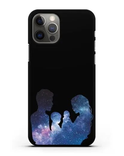 Чехол с иллюстрацией Семья с двумя детьми силиконовый для iPhone 12 Pro