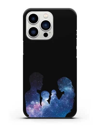 Чехол с иллюстрацией Семья с двумя детьми силиконовый для iPhone 13 Pro