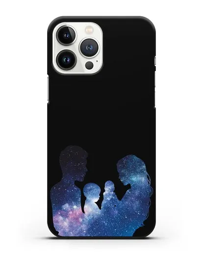 Чехол с иллюстрацией Семья с двумя детьми силиконовый для iPhone 13 Pro Max