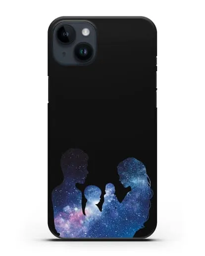 Чехол с иллюстрацией Семья с двумя детьми силиконовый для iPhone 14 Plus