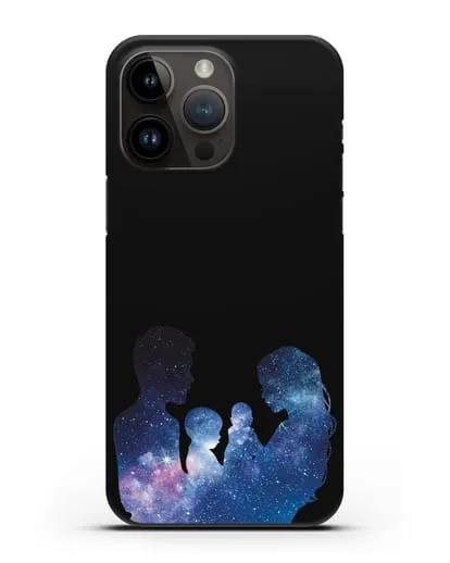 Чехол с иллюстрацией Семья с двумя детьми силиконовый для iPhone 14 Pro Max