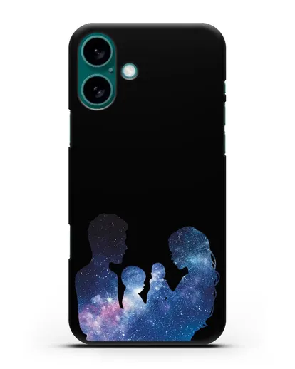 Чехол с иллюстрацией Семья с двумя детьми силиконовый для iPhone 16 Plus