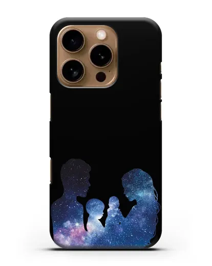 Чехол с иллюстрацией Семья с двумя детьми силиконовый для iPhone 16 Pro