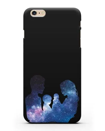 Чехол с иллюстрацией Семья с двумя детьми силиконовый для iPhone 6s Plus