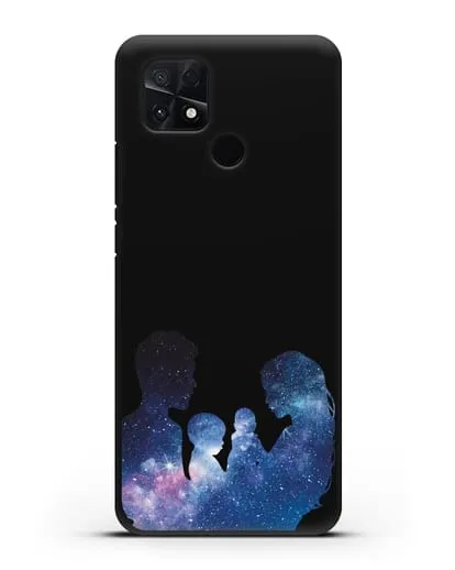 Чехол с иллюстрацией Семья с двумя детьми силиконовый для Xiaomi Poco C40
