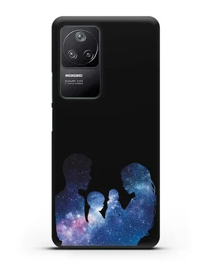 Чехол с иллюстрацией Семья с двумя детьми силиконовый для Xiaomi Poco F4