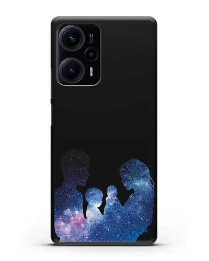 Чехол с иллюстрацией Семья с двумя детьми силиконовый для Xiaomi Poco F5