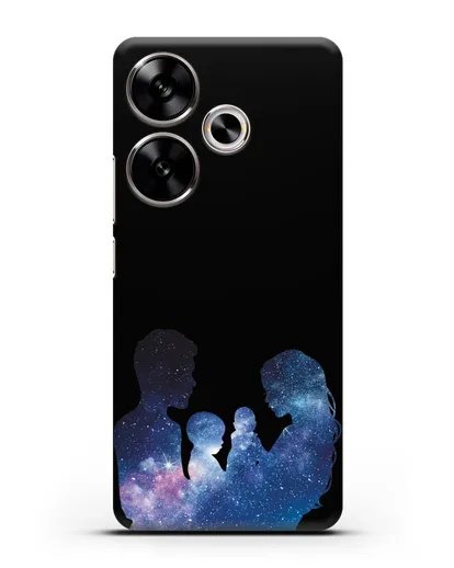 Чехол с иллюстрацией Семья с двумя детьми силиконовый для Xiaomi Poco F6