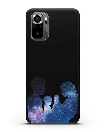 Чехол с иллюстрацией Семья с двумя детьми силиконовый для Xiaomi Poco M5s