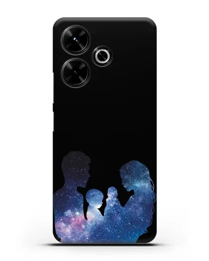 Чехол с иллюстрацией Семья с двумя детьми силиконовый для Xiaomi Poco M6