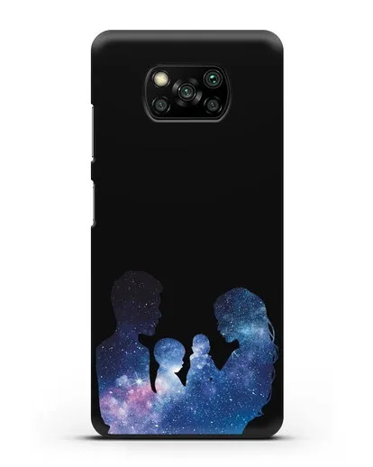 Чехол с иллюстрацией Семья с двумя детьми силиконовый для Xiaomi Poco X3 Pro