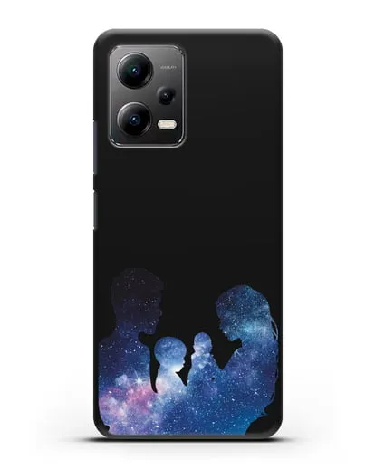 Чехол с иллюстрацией Семья с двумя детьми силиконовый для Xiaomi Poco X5