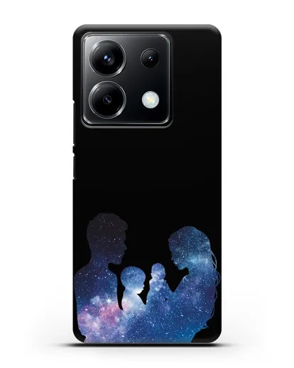 Чехол с иллюстрацией Семья с двумя детьми силиконовый для Xiaomi Poco X6